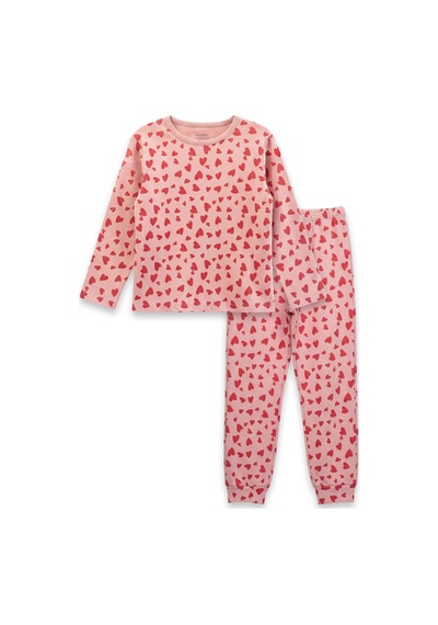 Harıbo Haribo Lisanslı Kalp Desenli Uzun Kollu Pijama Takımı Pudra