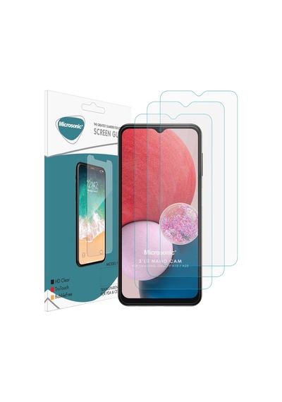 Microsonic Samsung Galaxy Uyumlu A04s Screen Protector Nano Glass Cam Ekran Koruyucu 3 Lü Paket