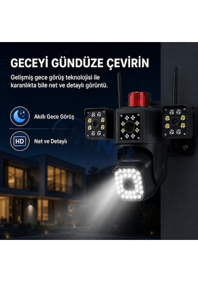 Uninet 12v 4g Sım Kartlı Dış Mekân Güvenlik Kamerası Gece Görüşlü, Hareket Algılamalı, Çift Yönlü Ses Özelliği