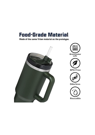 Stanley İle Uyumlu Yedek Pipet 40oz 30oz Bardak Bardak, 6'li Paket Temizleme Fırçalı Yeniden Kullanılabilir Pipet, P