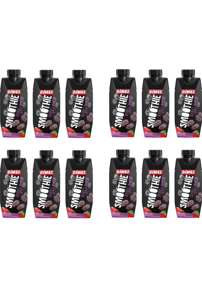 Dimes Smoothie Karadut Böğürtlen Çilek Elma 310 Ml X 12 Adet