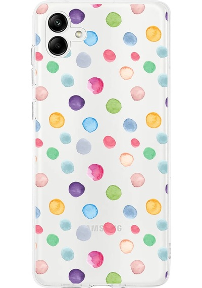 Samsung Galaxy A05 İle Uyumlu 1mm Slim Fit Water Color 6 Baskılı Şeffaf Kılıf Şeffaf