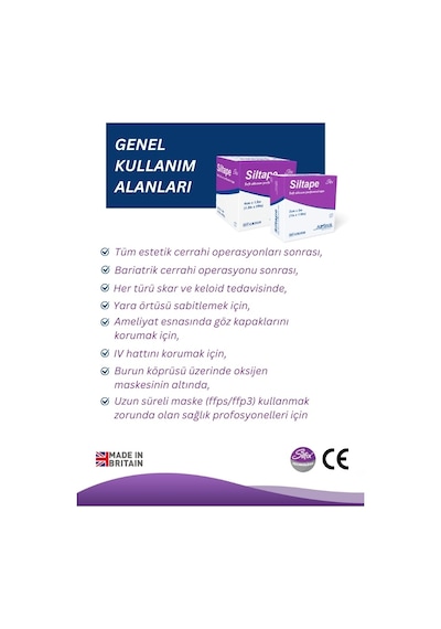 Advancis Medical UK Siltape Soft Silikon Yara İzi Dikiş İzi Sezaryen Yanık Estetik Bant 4 CM x 1500 CM