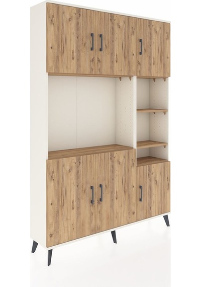 Arges Dolap 10 Raflı 6 Kapaklı 132x30x195 Aytaşı-çam/çam Aytaşı