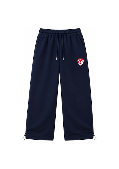 Zaee Türkiye Crest Nakışlı Ayarlanabilir Paça Baggy Eşofman Altı Lacivert