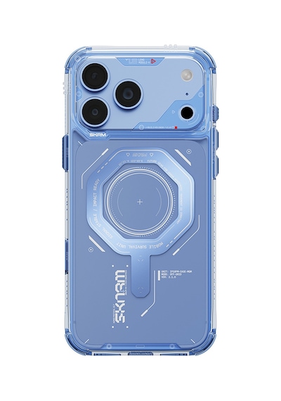 Apple Uyumlu iPhone 18 Pro Max Uyumlu Kılıf Skinarma M-safe Şarj Özellikli Airbag Tasarımlı Magma Kapak Mavi