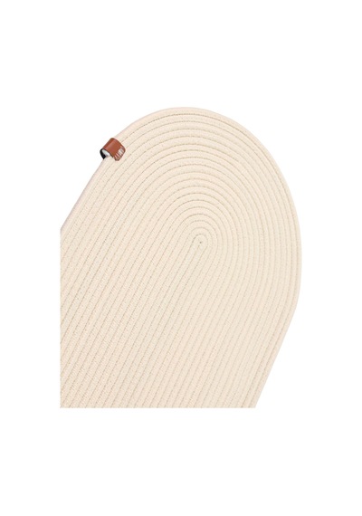 Jutty Hasır Görünümlü Jüt Dokuma Krem Oval Dekoratif Masa Runnerı 35x135 Cm Mutfak Salon Krem