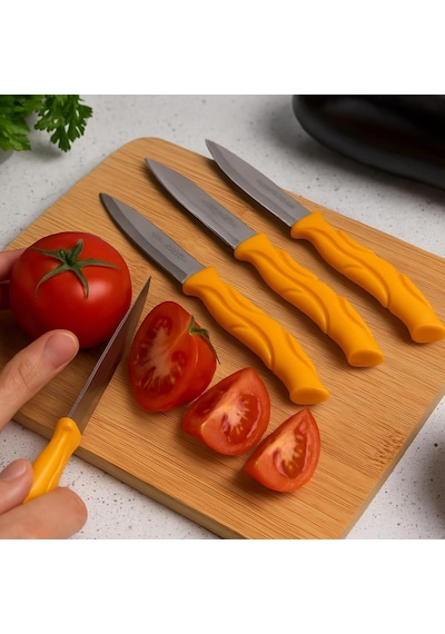 8'li Meyve Ve Sebze Kesme Bıçağı Seti Paslanmaz Çelik, Ergonomik Saplı, Keskin Ve Pratik Kullanım Diğer