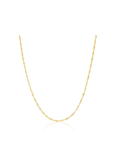 Zanaatsilver 925 Ayar Gümüş Altın Kaplama Singapur Model Zincir 40 Cm Altın