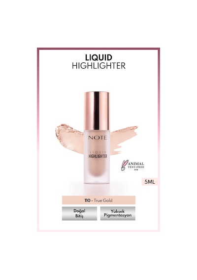 Note Cosmetics Liquid Highlighter Nemlendirici Etkili Likit Aydınlatıcı - 110 True Gold