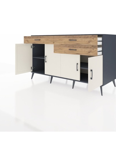 Kronos Konsol 2 Raflı 3 Çekmeceli 4 Kapaklı 176x59x99 Antrasit-ay Antrasit-aytaşı/çam Kronos Konsol 2 Raflı 3 Çekmeceli 4 Kapaklı 176x59x99 Antrasit-ay Antrasit-aytaşı/çam