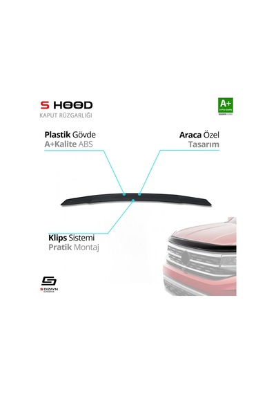 Kswagen Tiguan Abs Plastik Kaput Rüzgarlığı 2016 Üzeri A+kalite