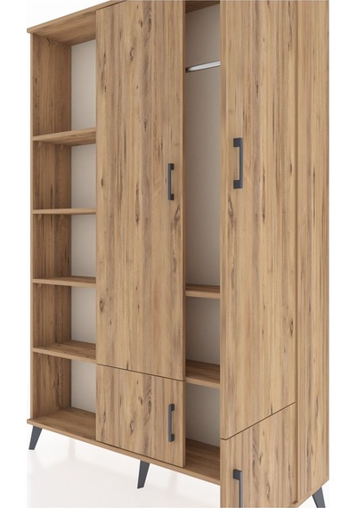 Arges Dolap 6 Raflı 4 Kapaklı Tek Askılı 132x30x195 Çam-çam/çam Atlas Çam/atlas Çam Arges Dolap 6 Raflı 4 Kapaklı Tek Askılı 132x30x195 Çam-çam/çam Atlas Çam/atlas Çam