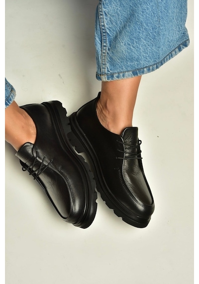 Fox Shoes Z555261103 Siyah Hakiki Deri Kadın Ayakkabı