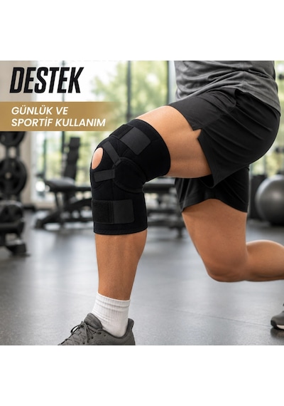 Ligamentli Dizlik Açık Patella Yan Destekli Ayarlanabilir Bantlı Sporcu Dizliği