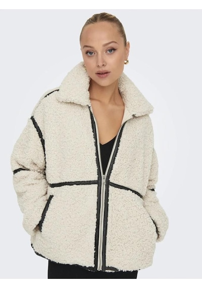 Only 15322440 Onlparıs Teddy Jacket Whıte Sand Kadın Mont Beyaz