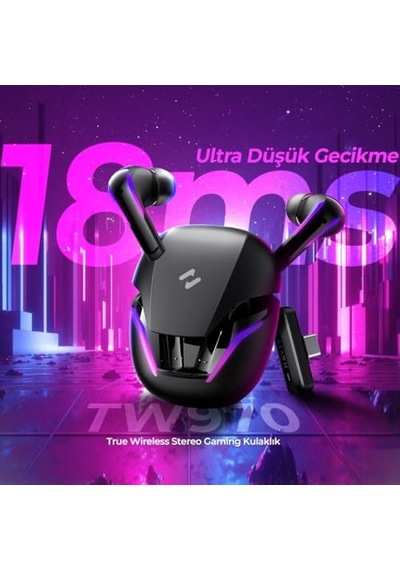 Tw970 Tws Rgb Gaming Bluetooth Kulaklık - 2.4ghz Ve Bluetooth Modu Beyaz
