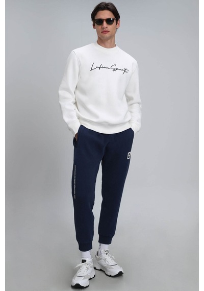 Lufian Erkek Lowe Sweatshirt 112030125 Kırık Beyaz