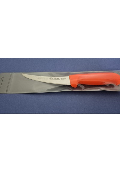 Fibrox Kaymaz Saplı Kıvrık Kasap Kemik Sıyırma Bıçağı 15 Cm Hulusi - Drita Bıçak 25mm X 150mm X 2.5mm 10354.15 Turuncu Renk