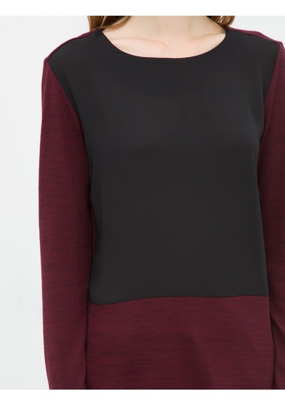 Koton Color Block Jumper Şarap 6kak12089ck Kırmızı