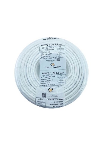 15 Metre 3x2,5 Ttr H05vv-f Beyaz Öznur Kablo