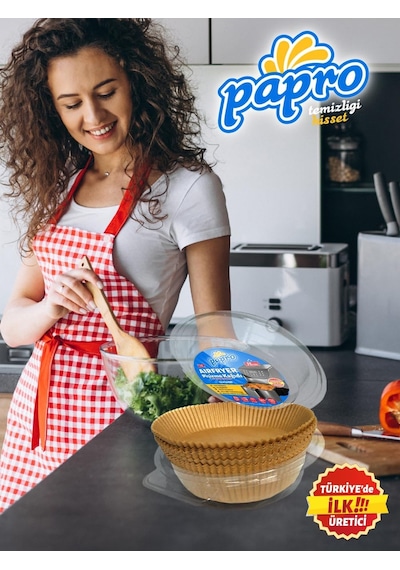 Papro Airfryer Pişirme Kağıdı,fritöz Yağlı Kağıdı 25'li X4 Adet  Paket - Toplam 100 Adet
