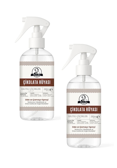 Çikolata Rüyası Parfümlü Oda Ve Çamaşır Spreyi Ortam Ve Araba Kokusu Chocolate Room Spray 250ml X 2