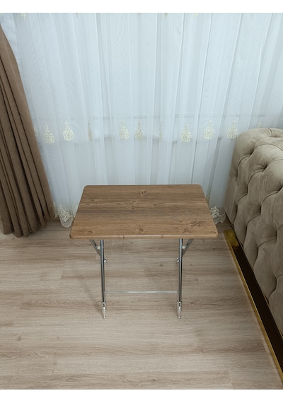 Çanta Zigon Sehpa,4'lü Sehpa, Zigon Sehpası, Mdf Mebran - Ceviz