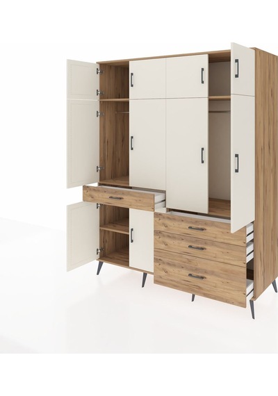 Kronos Gardrop 5 Raflı 4 Çekmeceli 2 Askılı 176x59x221 Çam-aytaşı/çam Aytaşı/çam Kronos Gardrop 5 Raflı 4 Çekmeceli 2 Askılı 176x59x221 Çam-aytaşı/çam Aytaşı/çam