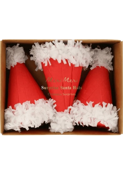 Meri Meri - Surprise Santa Hats - Süprizli Noel Baba Şapkalar 3'lü 0 - 99