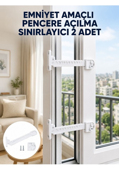 Emniyet Amaçlı Pencere Açılma Sınırlayıcı Aparat 2 Adet Yeni Nesil - Lisinya Çok Renkli