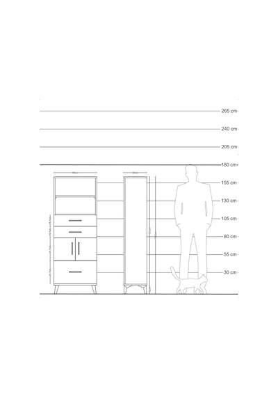Arges Dolap 3 Raflı 3 Çekmeceli 2 Kapaklı 60x30x163 Antrasit-... Antrasit