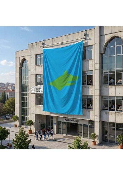 Mavi Yeşil Göktürk Bayrağı 140gr Premium Raşel Kumaş 6x9 Metre Diğer