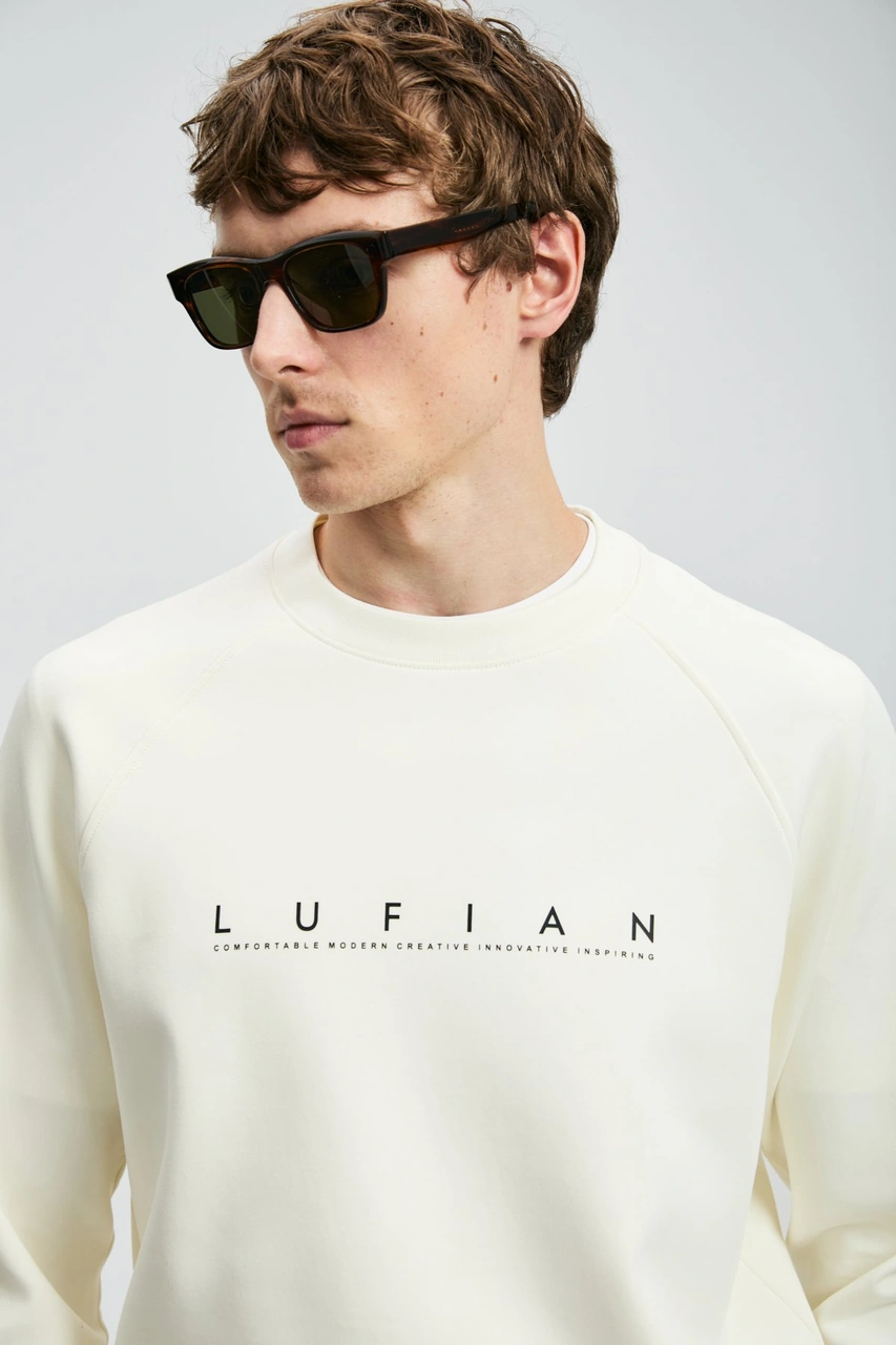 Lufian Erkek Cooper Sweatshirt 112030177 Kırık Beyaz Kırık Beyaz