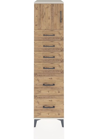 Kronos Dolap Tek Raflı 6 Çekmeceli Tek Kapaklı 44x59x182 Aytaşı-çam Aytası
