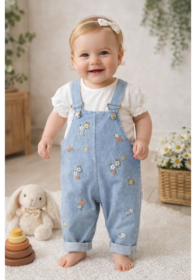 Baby Buu Çiçek Nakışlı Denim Kotlu Kız Bebek Salopet Takımı Bahçıvan Bayramlık 6-9 Ay,9-12ay,12-18ay,18-24ay Mavi Mavi Baby Buu Çiçek Nakışlı Denim Kotlu Kız Bebek Salopet Takımı Bahçıvan Bayramlık 6-9 Ay,9-12ay,12-18ay,18-24ay Mavi Mavi