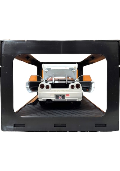 1:24 Metal Model Koleksiyon Araba Nissan Skyline Gt-r R34 Beyaz 19 Cm Döner Ön Tekerler