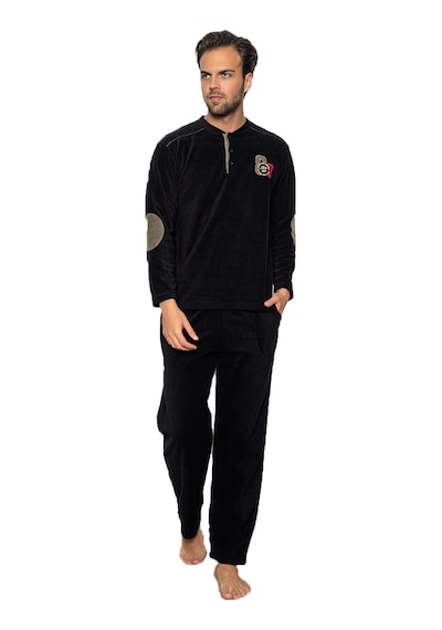 Nisanca Kışlık Erkek Polar Pijama Takımı Siyah