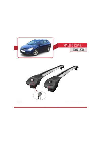 Kia Ceed Estate - Sw 2006-2009 Arası İle Uyumlu Ace-1 Ara Atkı Tavan Barı Gri