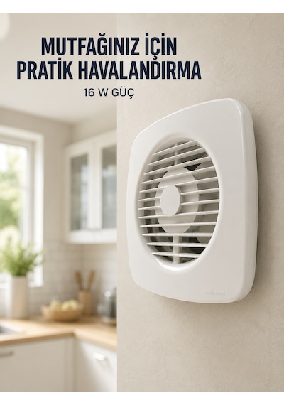 120 Mm Havalandırma Fanı 180 M³/h Dekoratif Duvar Ve Tavan Tipi Aspiratör - Lisinya