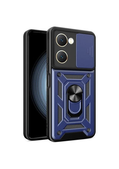 Vivo Y18 Kılıf Pars Lens Yüzüklü Silikon - Lacivert Standart