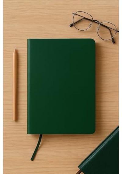 Fark Tanıtım Çizgisiz Not Defteri, Yeşil Deri Kapaklı Defter, 128 Yaprak A5 Defter, Ofis Ve Kırtasiye 14cm X 21 C