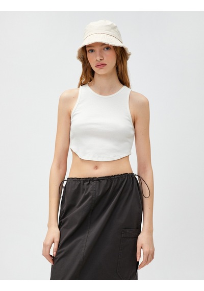 Koton Halter Yaka Crop Atlet Kırık Beyaz 2yal38009ok Ekru