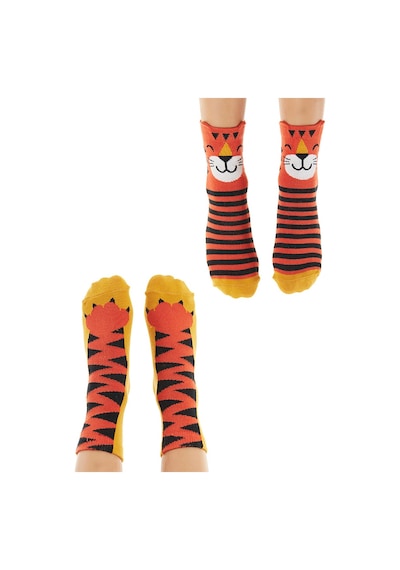Denokids Kaplan Erkek Çocuk 2'li Soket Çorap Takım Çok Renkli