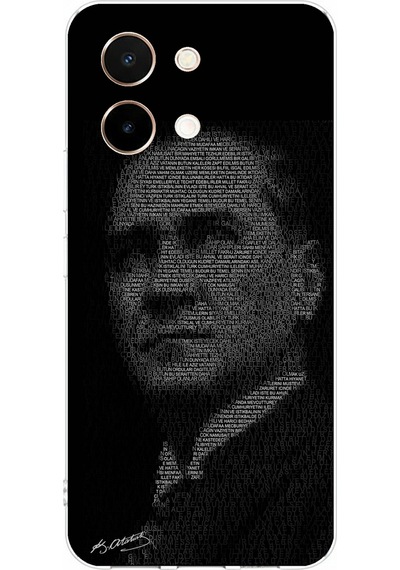Vivo Y28 Uyumlu Gençliğe Hitabe Yazılı Atatürk Silüeti Baskılı Silikon Kılıf Renkli