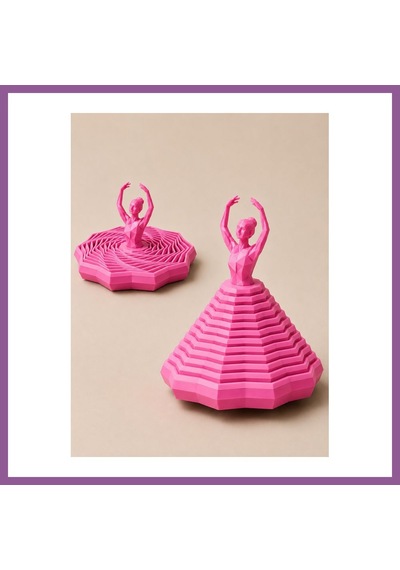 Bezos 3d Baskı Balerin Figürlü Fidget Oyuncak - Hareketli Optik İllüzyon Masa Dekoru-pembe Rengaren