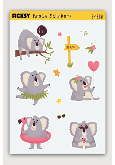 Sevimli Koala Sticker Seti - 29 Adet Etiket Çıkartma Diğer