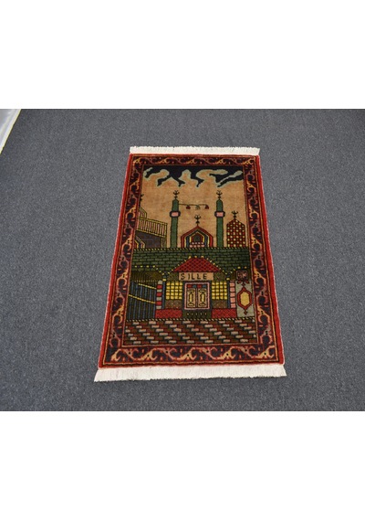 Zehra Abla Halı Yeni El Dokuması Seccade Mihraplı Mevlana Sille Konya Yün Halı 7135 Çok Renkli