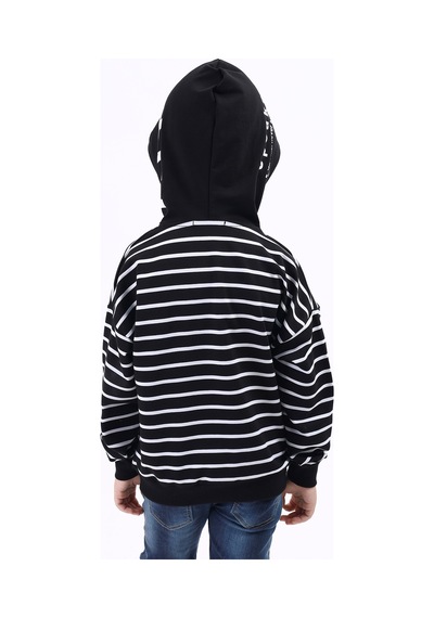 Toontoy Kids Toontoy Erkek Çocuk Speaker Baskılı Sweatshirt Siyah