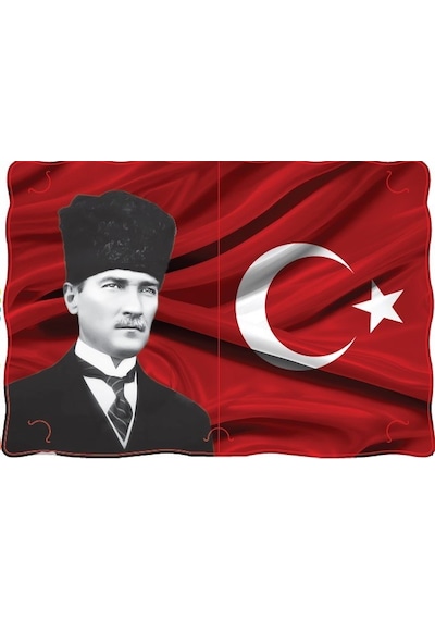 10 Adet Karne Kılıfı - Atatürk Ve Türk Bayrağı - Kuşe Malzeme -